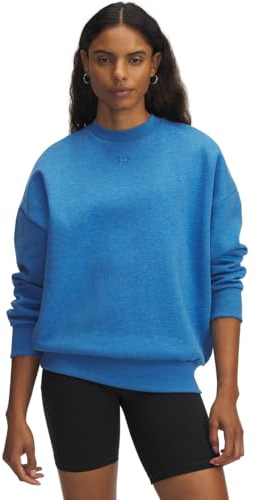 Under Armour Damen Rival Fleece Oversized Crew Sweatshirt, (403) Blue Atlantis Light Heather/Blue Atlantis, L