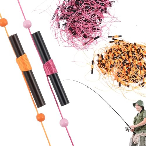 100stk Angeln Posen Stopper Fadenstopper mit Perlen Angeln Schnurstopper Posen, Forellenangeln, Angeln auf Forelle Fadenstopper Posenstopper Angelgerät,gummistopper angeln,schnurstopper angeln