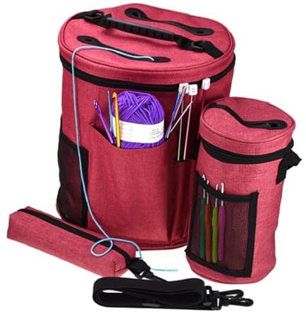 STOBOK Large Crochet Storage Bag Yarn Organizer Tote for Knitting and Crochet Tools for Preventing Tangling for Crafting Projects