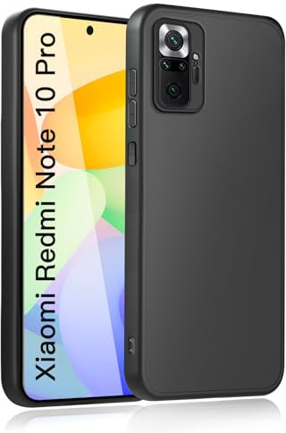 wsiiroon Handyhülle für Xiaomi Redmi Note 10 Pro Hülle, Stoßfest Kratzfest, Fingerabdruck, Anti-Rutsch Fallschutz Schutzhülle, Anti-Öl, Unterstützt kabelloses Laden für Redmi Note 10 Pro (Schwarz)