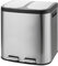 QPQPQ Rectangular Dual Compartment Kitchen Trash, Stainless Steel Garbage Can, Smudge Resistant Trash Can with Lid & Foot Pedal,Silver,20L