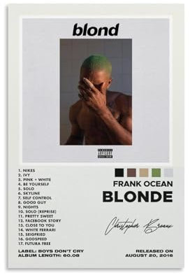 Frank-Poster, Ozean-Musikalbum, Retro, blond, Musikposter für Zimmer, ästhetische Leinwand, Wandkunst, Schlafzimmerdekoration, 30 x 45 cm