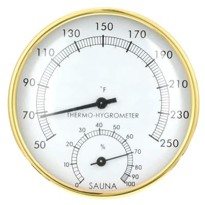 Hklshyd Thermomètre de Sauna 2 en 1 Fahrenheit Thermomètre et Hygromètre de Sauna Moniteur D'Humidité de la Température Intérieure Métal 1 PCS