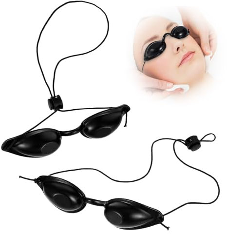BOHUIZ 2 Stück Solarium Brille, UV Schutzbrille Led Brille Infrarot Schutzbrille Rotlichtlampe für Schönheitsklinik, Augenklappe für UV-Infrarot-LED-Lichttherapie