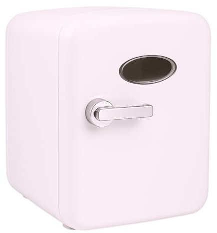 4L Pink Beauty Mini Fridge with UK Plug, Quiet Portable Small Refrigerator, AC/DC Cooler & Warmer for Skincare, Makeup, Bedroom, Vanity, Office, Car, Gift for Her
