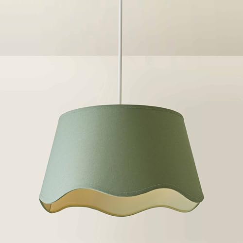ValueLights | Mabel Large Sage Scallop Edge Linen Lamp Shade | Shades, Home Décor & Improvement Essential
