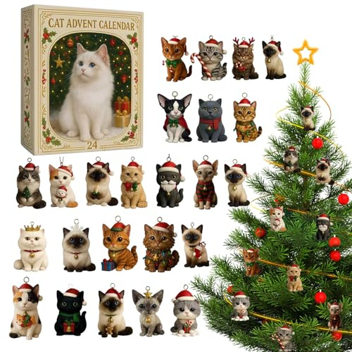 Adventskalender-Countdown Mit Katzendesign Künstlerischer