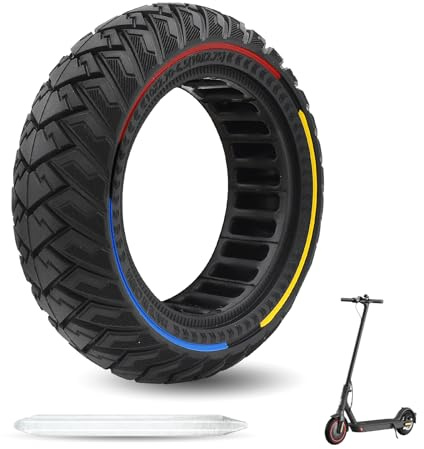 Surplex 10 Zoll E Scooter Solid Reifen, 10x2.7 Vollgummireifen, 60/70-6.5 Vollgummi Abriebfeste & Pannensichere, für Kugoo G-Booster G2 Pro Roller Gummireifen vorne/hinten, 1 Stück