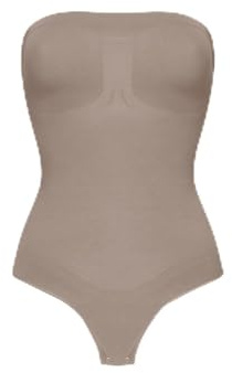 creamy fabrics Shapewear Body trägerlos String Bauchweg Damen | Starke Bauch und Taillenformung mit String abnehmbaren Trägern und glattem Look unter Kleidern