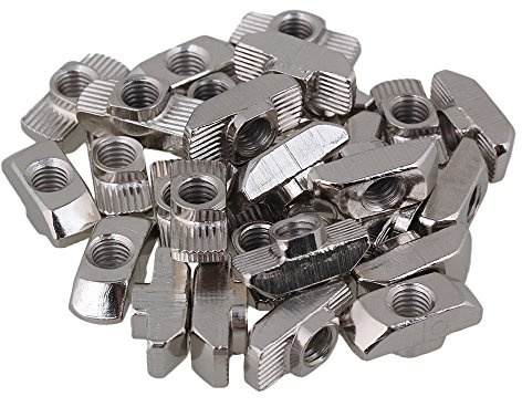 Yibuy M6 Drop-In T-Nut für 40er Serie Aluminiumprofil, 30 Stück | Europäische Norm, Kohlenstoffstahl