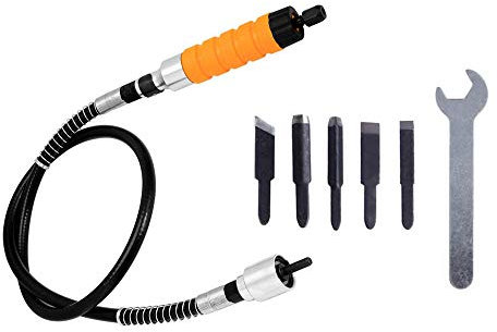 Flexible Shaft Electric Chisel Wood Carving Wood Chisel- High Speed Work(with Flexible Shaft,Yellow)