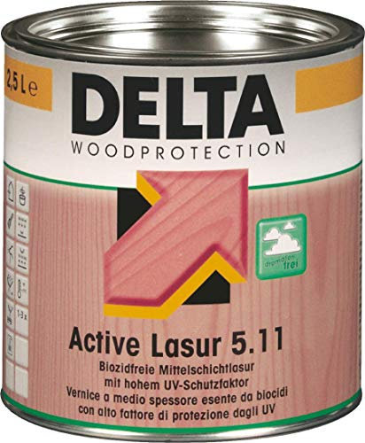 Delta Active Mittelschichtlasur HolzLasur 5.11 seidenglänzend 1 L Farbwahl, Farbe:9995 ebenholz