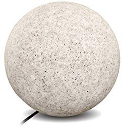 Leuchtkugel 230V mit E27 Fassung - IP65 Gartenleuchte Stein Optik mit 2m Kabel Gartenlampe Kugel-Leuchte Außen