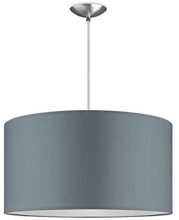 Home Sweet Home Moderne Hängelampe Basic Bling | 50/50/100cm | hellgrau | Hängelampe mit Lampenschirm aus Stoff | für E27 LED-Lampe | geeignet für Wohnzimmer, Schlafzimmer