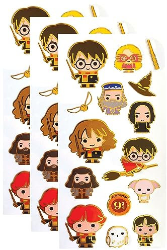 Playhouse Harry Potter Chibi Shiny Foil Enamel Effect Sticker Sheet - 3 Packs