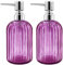 Seifenspender - 2er Pack 14 Oz Küche Glas Seifenspender mit Pumpe, Badezimmer Transparente Seifenspenderflasche für Handseife, Spülmittel Under Lotion (Violett)