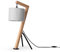 Paco Home Tischlampe Holz Nachttischlampe Schreibtischlampe Retro E27 Fassung Tischleuchte Wohnzimmer Vintage Stoff Lampenschirm Leselampe Modern