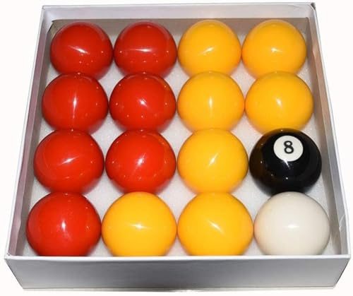 TGA Sports Billiard Balls Pool Ball Set (2-1/4 Inch Red &Yellow)