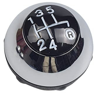 Hacreyatu Pomello del Cambio a 6/5 Marce con Coperchio Decorativo Kit di Ricambio per Copertura Adatta per Fiat 500 2012-2018 (5 Marce, Chrome)