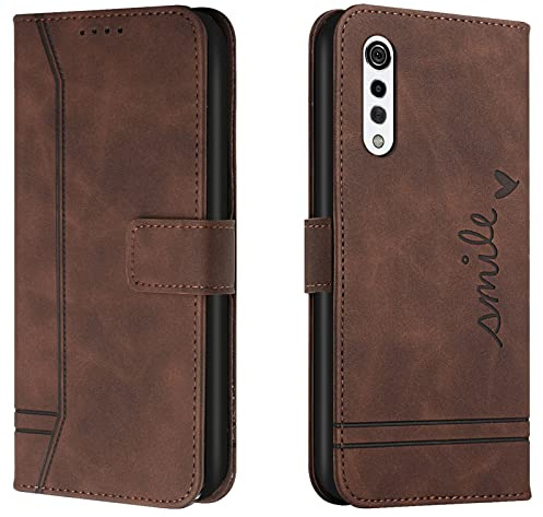 Lihondar Kompatibel mit LG Velvet/G9/G900 Hülle, Handyhülle LG Velvet/G9/G900, Premium Leder Klappbar Schutzhülle Tasche Wallet mit Brieftasche [Standfunktion] Cover Flip Case Klapphülle (Braun)