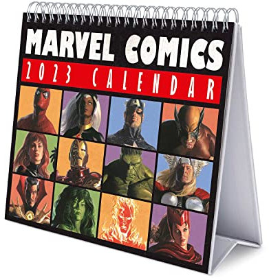 Grupo Erik Tischkalender 2023 - Marvel Comics Kalender 2023 Tischkalender - Tischkalender 2023 Quer Format - Tischkalender 2023 zum Aufstellen - FSC zertifiziert - Offizielle Lizenz