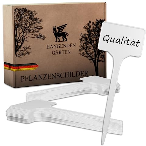 R&M Orient Lot de 60 Étiquettes pour Plantes Blanches - 15 cm de Long - À Planter pour Parterre, Herbes, Fleurs - Imperméables et Résistantes