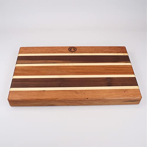 Palatina Werkstatt großes massives Küchen Schneidebrett (Eiche, Nussbaum, Ahorn), 44 x27 cm