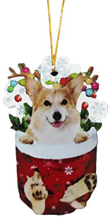 Weihnachtsstrumpf Nikolausstiefel Nikolausstrumpf STÜCK Lustiger Hund Weihnachtsstrumpf Tier Ornament Weihnachtsschmuck Weihnachtsbaum Dekoration Auto Urlaub Weihnachtsbaum Dekoration (E, One Size)