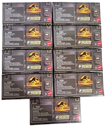 Jurassic World Dominion Minis Dinosaurier – 9 Überraschungspacks in Blindbox (GWP38‑956C) | Komplett-Set | 3,8 cm große Mini-Dinosaurier zum Sammeln – Mattel ab 3 Jahren