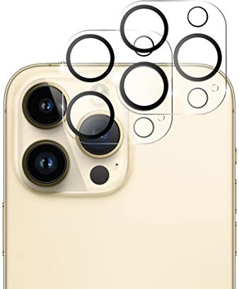 QUITECO Caméra Arrière Protection pour iPhone 14 Pro / 14 Pro Max [2 pièces] Protecteur en Verre Trempé d'Objectif de caméra