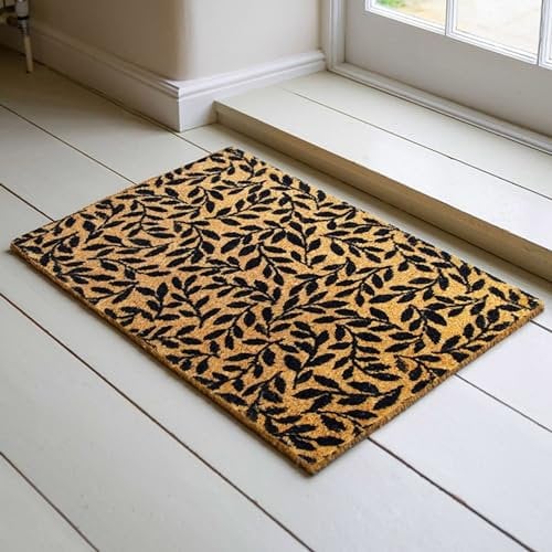 THE DECO FACTORY BRINDILLE - Paillasson en Fibre de Coco Motif brindilles Naturel et Noir 60x40