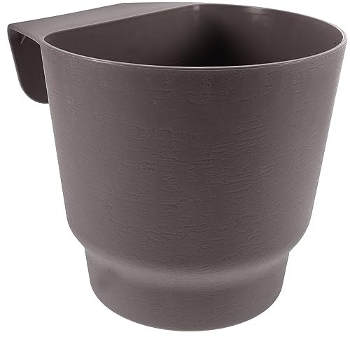 Yardwe Jardinière Suspendue Ronde pour Balcon Jardinière Balustrade Résistante Aux Intempéries Pot Fleurs Suspendu Pratique pour Jardin Extérieur Et Intérieur