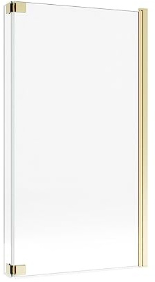 Maia Brushed Brass Hinged L Shape Shower Bath Screen 1450 x 955mm