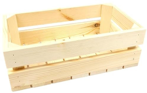 Dekokiste 35x20x12 cm, Holzkiste für die Aufbewahrung von Wein, Obst, Gemüse, ökologisch, gehobelt (35x20x12)