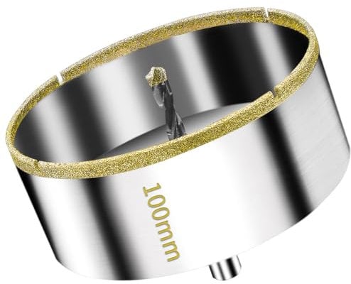 Meccion Sega a Tazza diamantata 100mm con Punta Pilota, Punte Trapano Fresa Diamantate per Piastrelle, Porcellana, Vetro, Marmo, Ceramica
