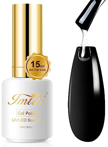 Imtiti Gel Nail Polish Top Coat - No Wipe Top Coat Glossy Shine Finish Long Lasting 15ML UV/LED Soak Off Clear Gel Nail Polish Manicure at Home