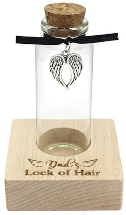 Liannan Personalized Loss of Loved One Photo Frame Memorial, Custom Lock of Hair Keepsake Jar, Remembrance, Bereavement, Sympathy Gift for Lost Mom, Dad, Friends, Sisters, Grandparents