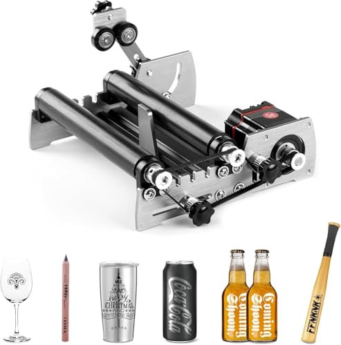 FoxAlien R57-41 Y-axis Rotary Roller Engraving Module for Cylindrical Objects Curved Surface Compatible with XE-PRO, Masuter 3S and Closed Motor CNC Engraving Machines