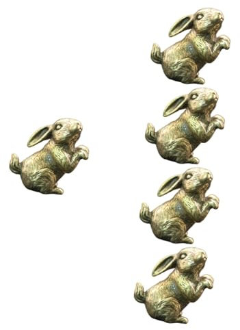 Ciieeo 5st Messing Hase Hasenperlen Aus Messing Schreibtischaufsatz Kabinett Messingstatue Schreibtischdekoration Astetische Raumdekoration Osterhasenstatue Jahr Schnecken Dekorationen