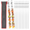 LANEJOY Grillspieße Edelstahl Set mit Schieberegler (12 Stück, 43cm), Grillspieß für Fleisch,Gemüße und Vegane Alterantiven, Garnel Grill-Zubehör für Barbecue im Freien und Garten