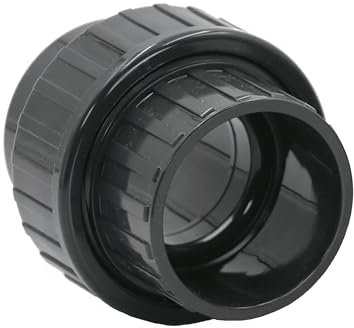 HAF® 1x PVC Fittings Verschraubung mit 2X 40mm Klebemuffen | Adapter aus grauem PVC-U für Rohranschlüsse, Poolverrohrungen und vieles mehr...Qualität: Made in Europe, Menge: 1 Stück