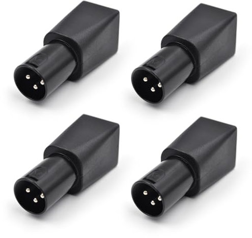 Zhupoub XLR-Adapterstecker DMX auf RJ45-Stecker auf Ethernet, Schwarz, 4 Stück