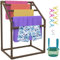 VEVOR Porte-serviettes de Piscine, 5 Barres, Marron, Organisateur de Rangement Autoportant en PVC Trapézoïdal au Bord de la Piscine, avec Pinces, Sac en Filet et Crochet, pour Ranger Pagaies, Plage