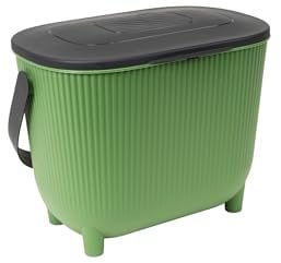 EDA - Poubelle à Compost 10 L avec Filtre à Charbon - Ouverture XXL - Filtre Anti-odeurs - Design Moderne - Vert