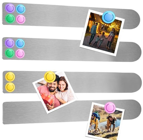 Magnettafel Memotafel 32 x 4cm Selbstklebend Magnetleisten mit 10 Starke Magnete für Büro Pinnwand Fotowand 4 Stück