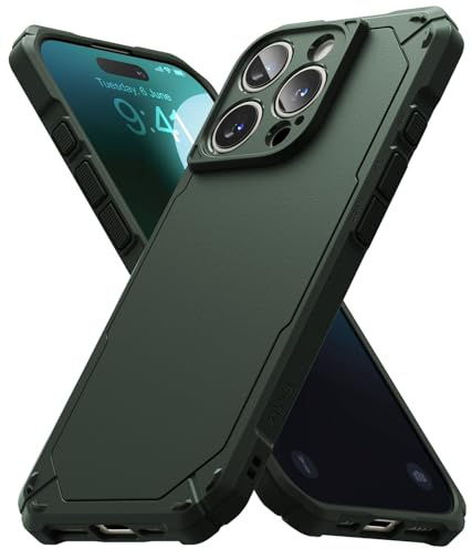 Ringke for iPhone 16 Pro Max Case, Rugged Gear (Dark Green) | Rugged Shock-Absorbent Bumper, Drop Protection, Non-Slip Pattern Grip, Individual Camera Cutouts