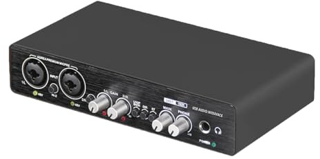 Yurhuit - UC22 Interface audio de 24 bits/192 kHz Instruments de haute résistance, ordinateur USB, enregistrement sur carte son externe