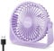 TriPole USB Desk Fan, 3 Speeds Adjustable Strong Wind, 360° Head Rotation, 1.5 m Cable, 4.5 Inches Portable Mini Fan for Table, Home, Office, Indoor, Outdoor, Purple