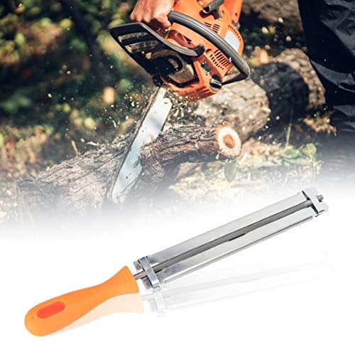 Lima per Motosega, Kit di Attrezzi per Catena da Esterno da 4,8 Mm Accessori per Parti di Taglio Utensili per Legno Contiene Lime da 5 32 3 16 e 7 Pollici Manico in Legno Calibro