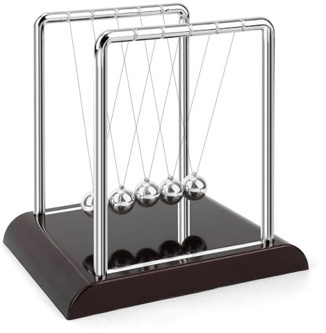 Newtons Cradle Pendulum, 5 Beads Small Door Shape Science Physics Gadget Newtons Cradle Balance Balls Practical Calm Down Accessories Funny Learning Desk Toys Decorations